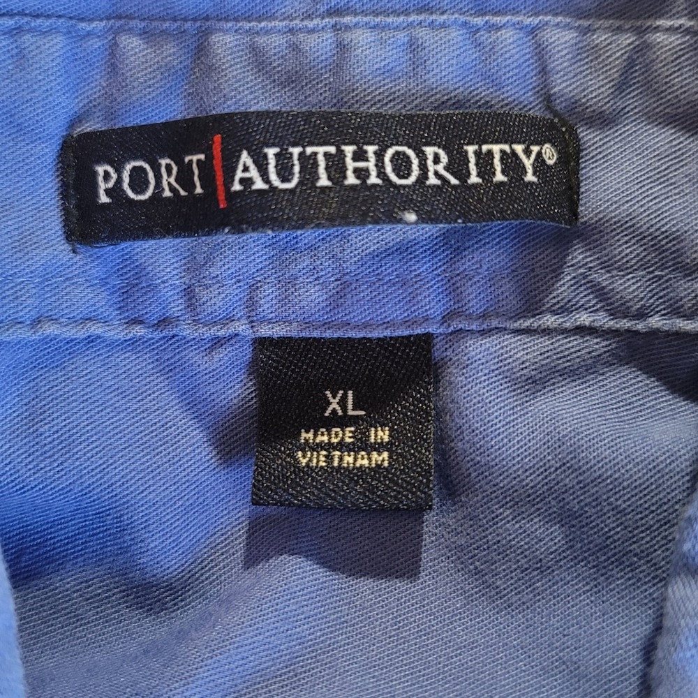 Port Authority Button Down Mens XL Blue Ensign Master Driller Industrial Shirt - Picture 4 of 10